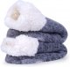 Women’s Fuzzy Slipper Socks With Grippers Cozy Warm Cute Animal Gifts (1 Pairs)