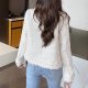 Women's Plaid White Tweed Blazer Open Front Collarless Blazer Elegant Work