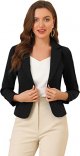 Women's Open Front Office Work Business Crop Suit Blazer Jacket
